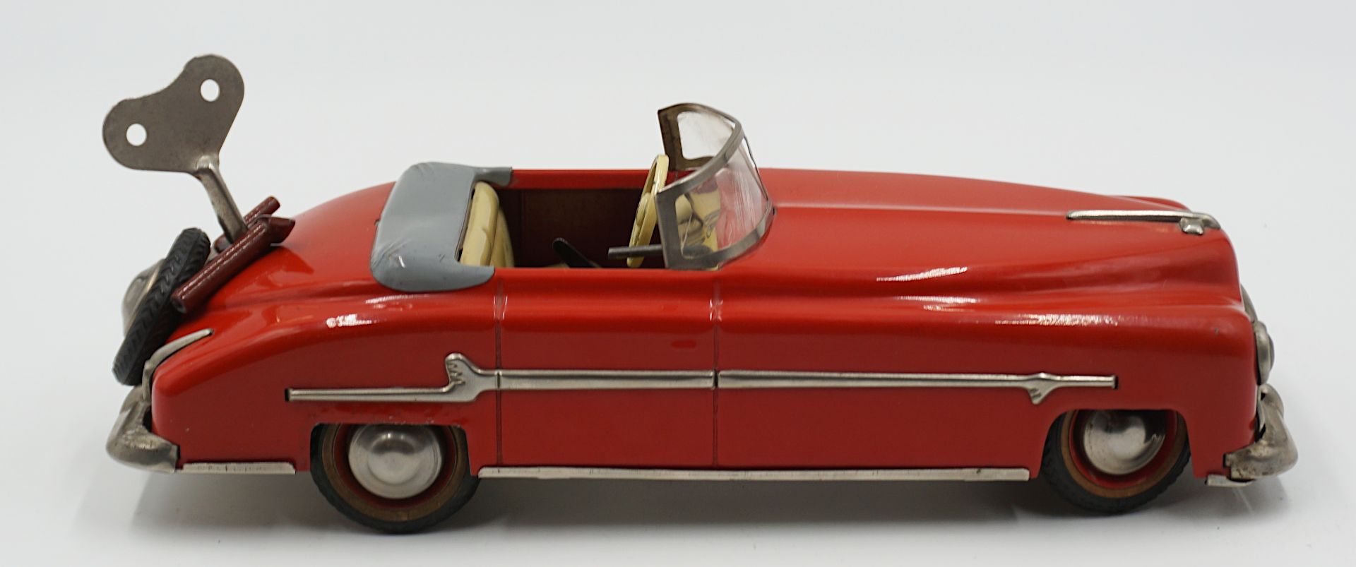 1 Aufziehauto DISTLER "Packard Cabrio" wohl 1950er Jahre, rot - Bild 3 aus 5