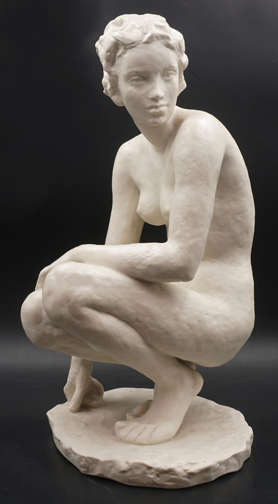 1 Figur Bisquitporzellan ROSENTHAL, "Die Hockende", Entwurf Fritz KLIMSCH