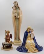 3 Figuren HUMMEL versch. Bodenmarken 1935-1955 z.T. mehrfach gestr., "Stehende Madonna mit Christusk