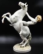 1 Figur Porzellan HUTSCHENREUTHER "Amazone auf steigendem Pferd",
