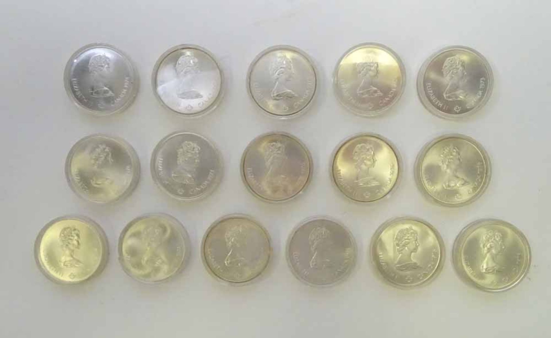 16 Silbermünzen (925), Kanada, à 5 Dollars