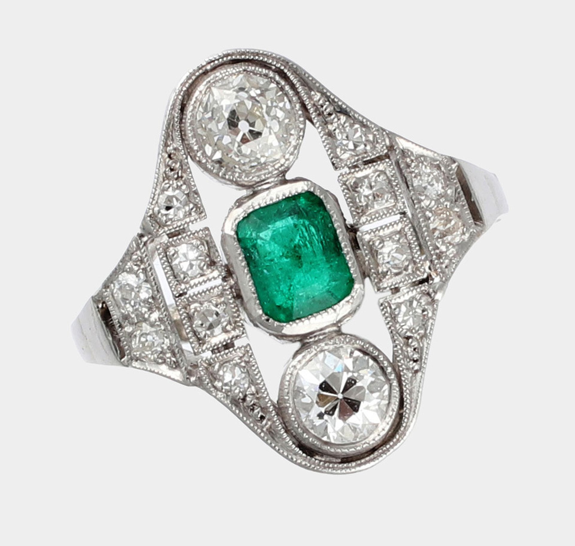 Ring, um 1930-40, 18 K WG