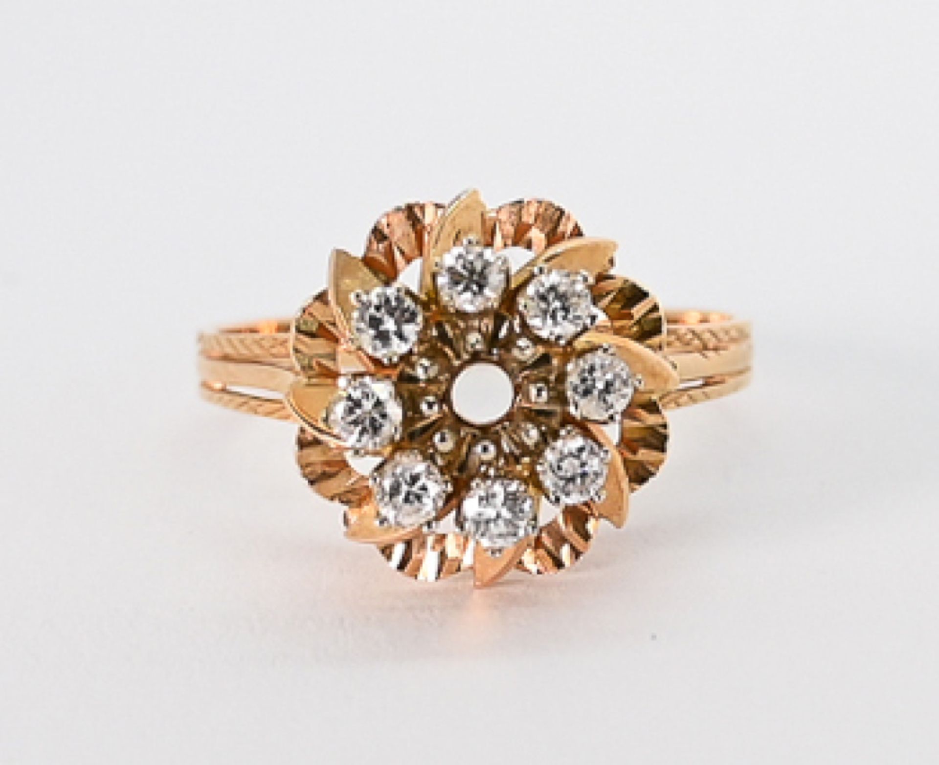 Ring, 18 K Roségold und GG