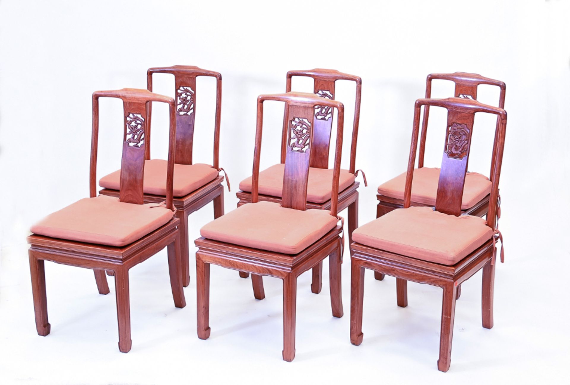 Sechs Stühle, China, Mahagoniholz
