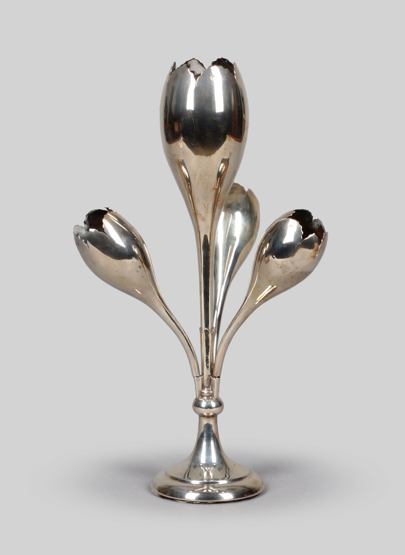 Vase als Tulpenstrauß, Sterlingsilber