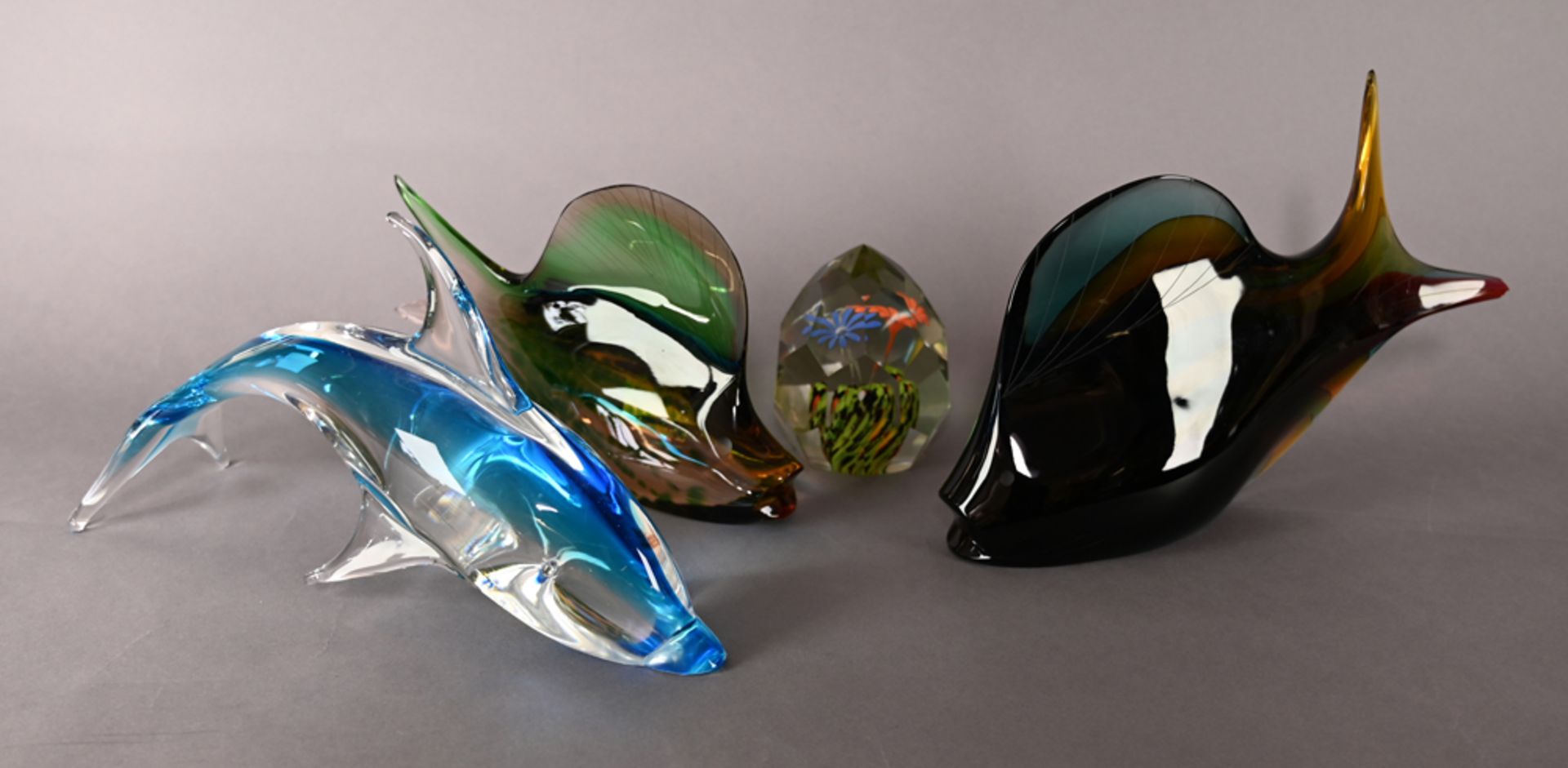 Drei verschiedene Glasskulpturen