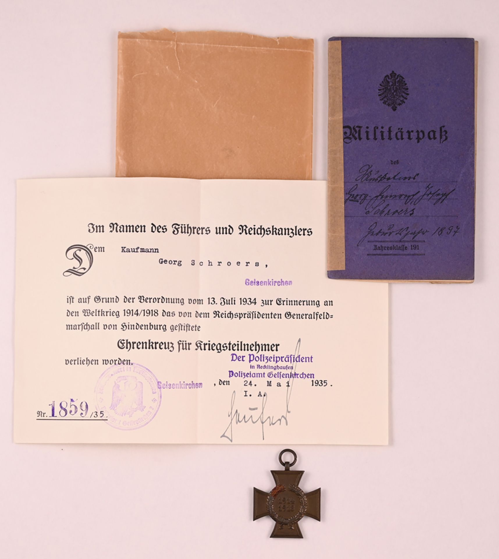 Ehrenkreuz für Kriegsteilnehmer 1914/18