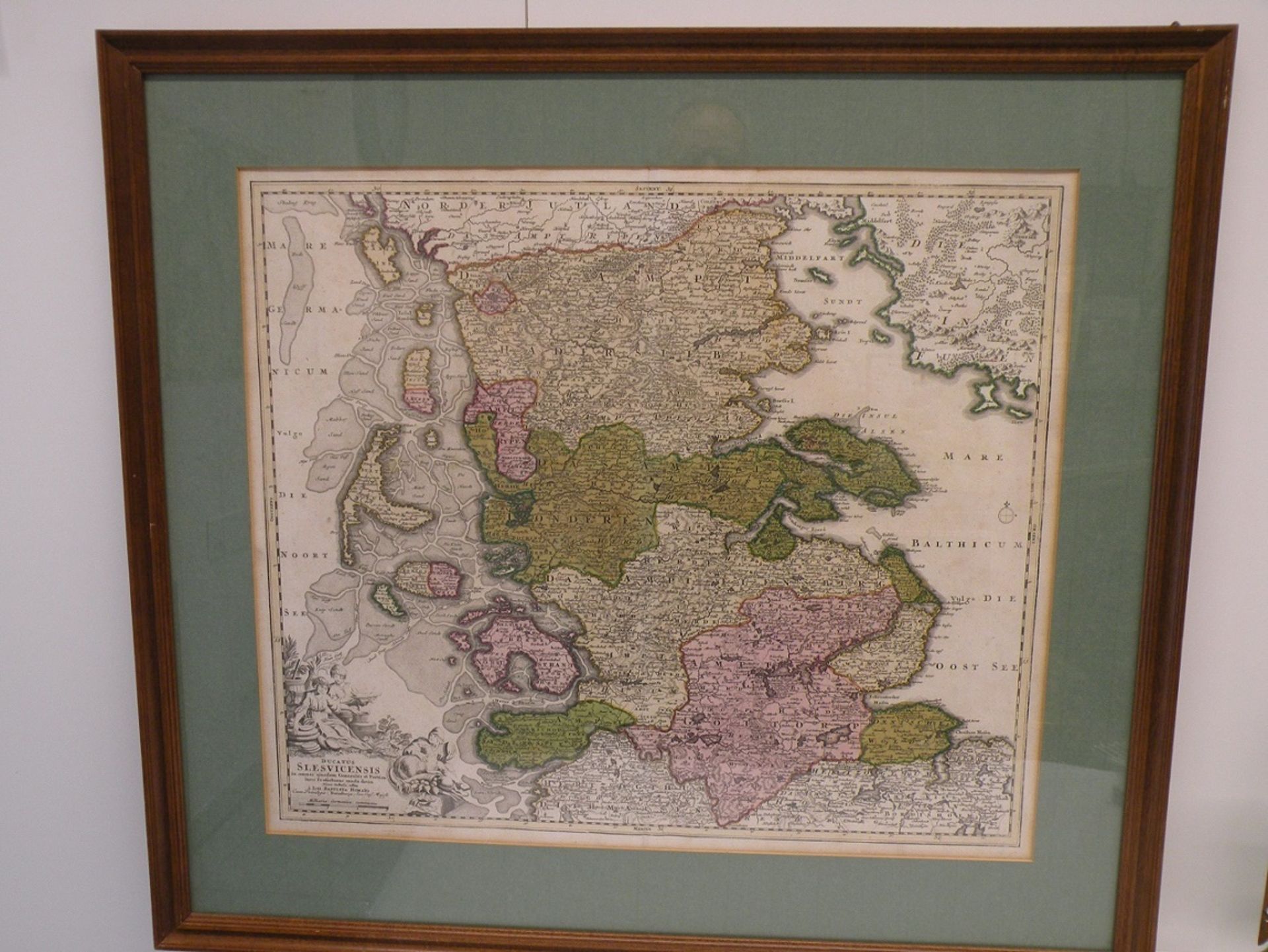 Landkarte Dänemark, Homann, um 1750