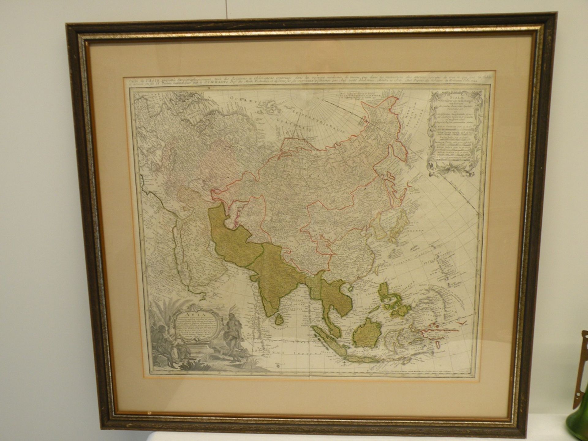 Landkarte Asien, datiert 1755