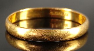 Ehering, 900/21,6K Gelbgold, 2,5g, Größe 62Wedding ring, 900/21.6K yellow gold, 2.5g, size 62