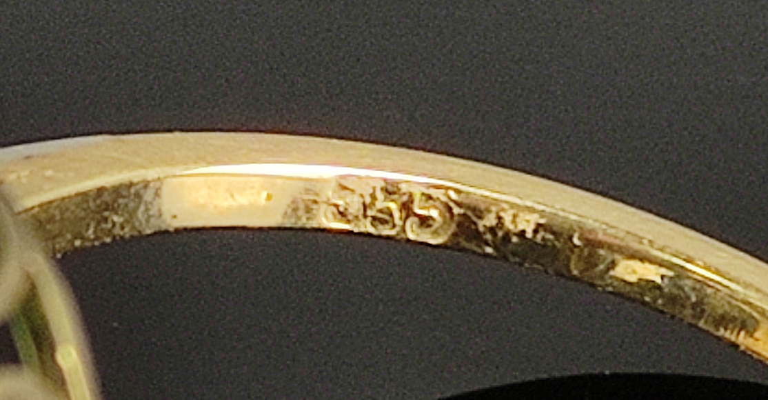 Ring, großer hellblauer runder Schmuckstein, 585/14K Gelbgold und Weißgold, 5,30g Gesamtgewicht, - Image 6 of 6
