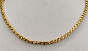 Venezianerkette, 585/14K Gelbgold, 32,85g, Länge 88cmVenetian chain, 585/14K yellow gold, 32,85g,