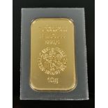 10 Gramm Heraeus Goldbarren in Blister, 999.9/1000 Feingold10 gram Heraeus gold bar in blister,