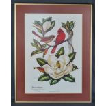 Richardson, Anne Worsham (1922 - 2012 South Carolina) "Rotkardinäle auf Magnolie", Print, links