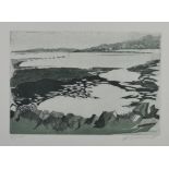 Smodics, Erich (1941) "See" in hügeliger Landschaft, Radierung/Aquatinta, Ex 41/150, rechts unten