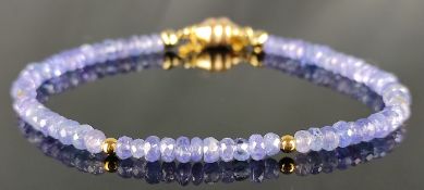 Armband mit violetten Schmucksteinen, 585/14K Gelbgold-Verschluss (magnetisch), Länge 18cmBracelet