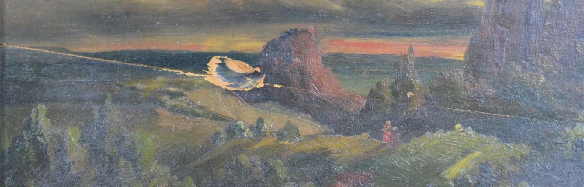Gagg, Gebhard (1838 Luzern - 1921 Konstanz) "Blick auf den Hohentwiel" rechts unten signiert, Öl auf - Image 3 of 4