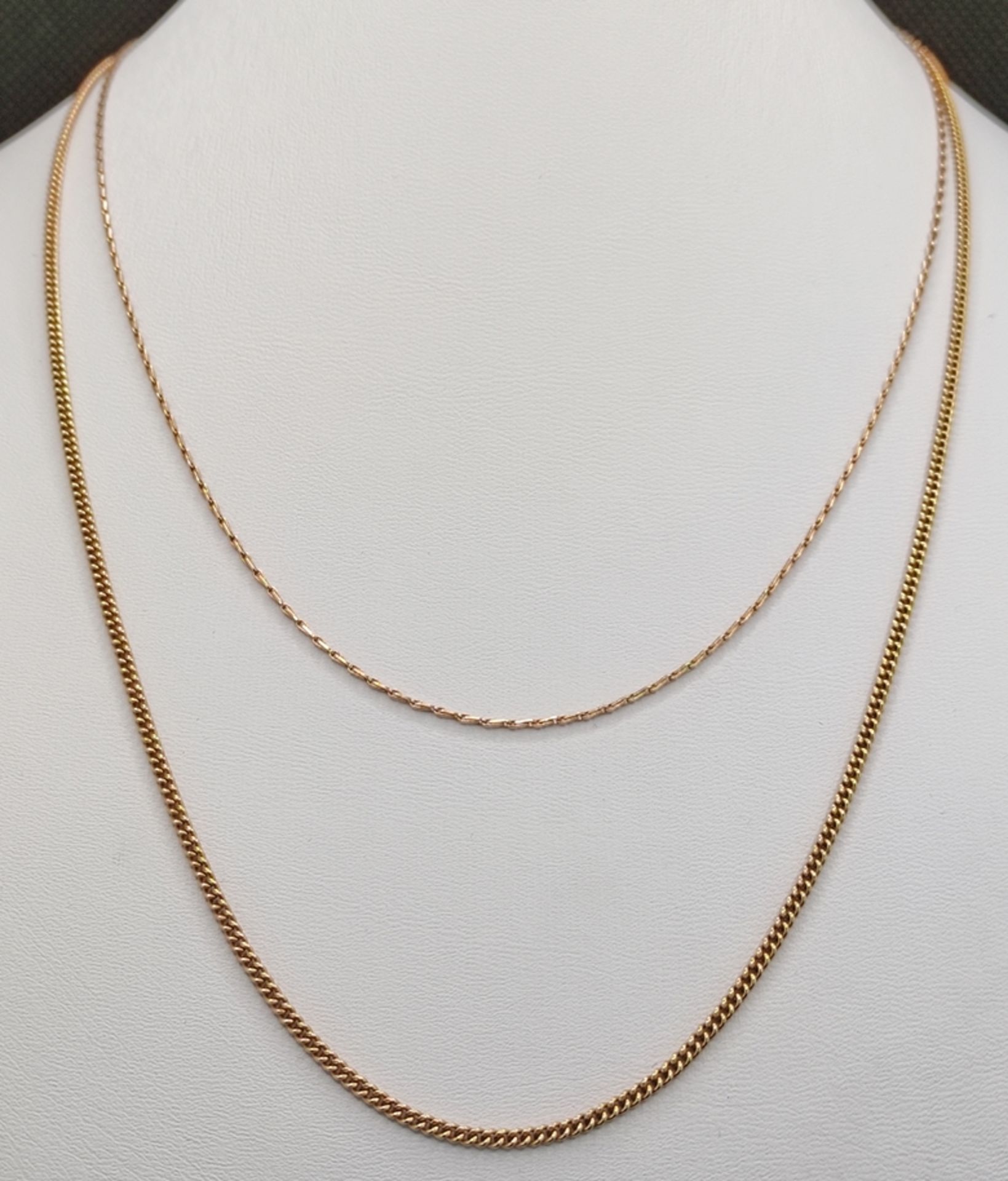 Zwei Ketten, fein, 333/8K Rotgold, 6,2g, Länge 41cm und 50cmTwo chains, fine, 333/8K rose gold, 6, - Image 2 of 5