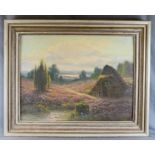 Hansen, T. (20. Jahrhundert) „Lüneburger Heide“, stimmungsvolle Landschaftsansicht mit Heidekraut