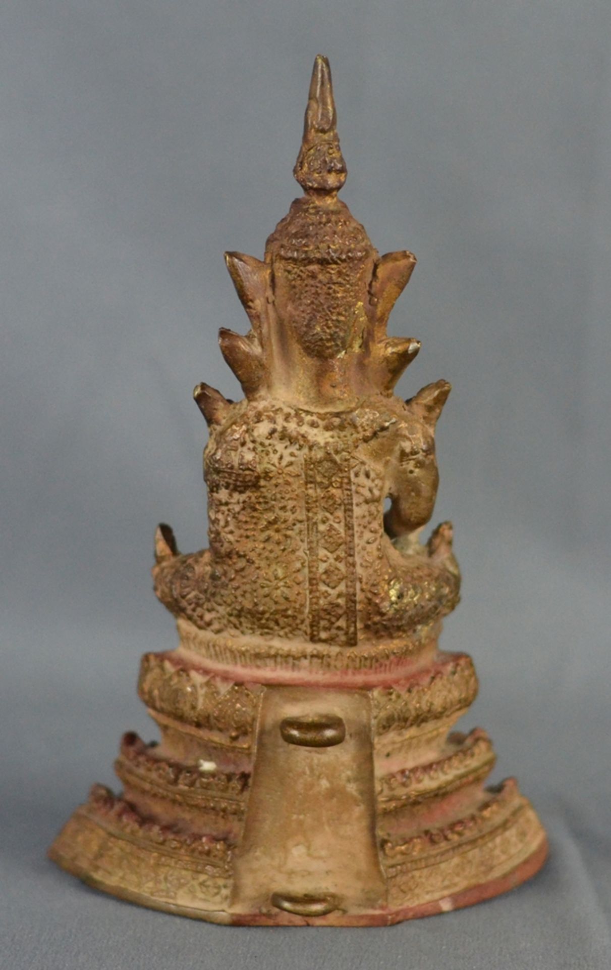 Buddha klein, wohl Bronze, gewichtet, Thailand, 18x10x5,5cmBuddha small, probably bronze, - Image 2 of 2