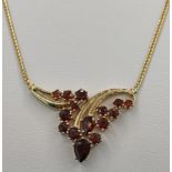 Kette mit Rubinelement, 585/14K Gelbgold, 8,2g, Länge 38cmNecklace with ruby element, 585/14K yellow