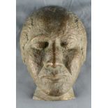 Künstler des 20. Jahrhunderts, "Kopf als Maske", mit geschlossenen Augen und langer schlanker