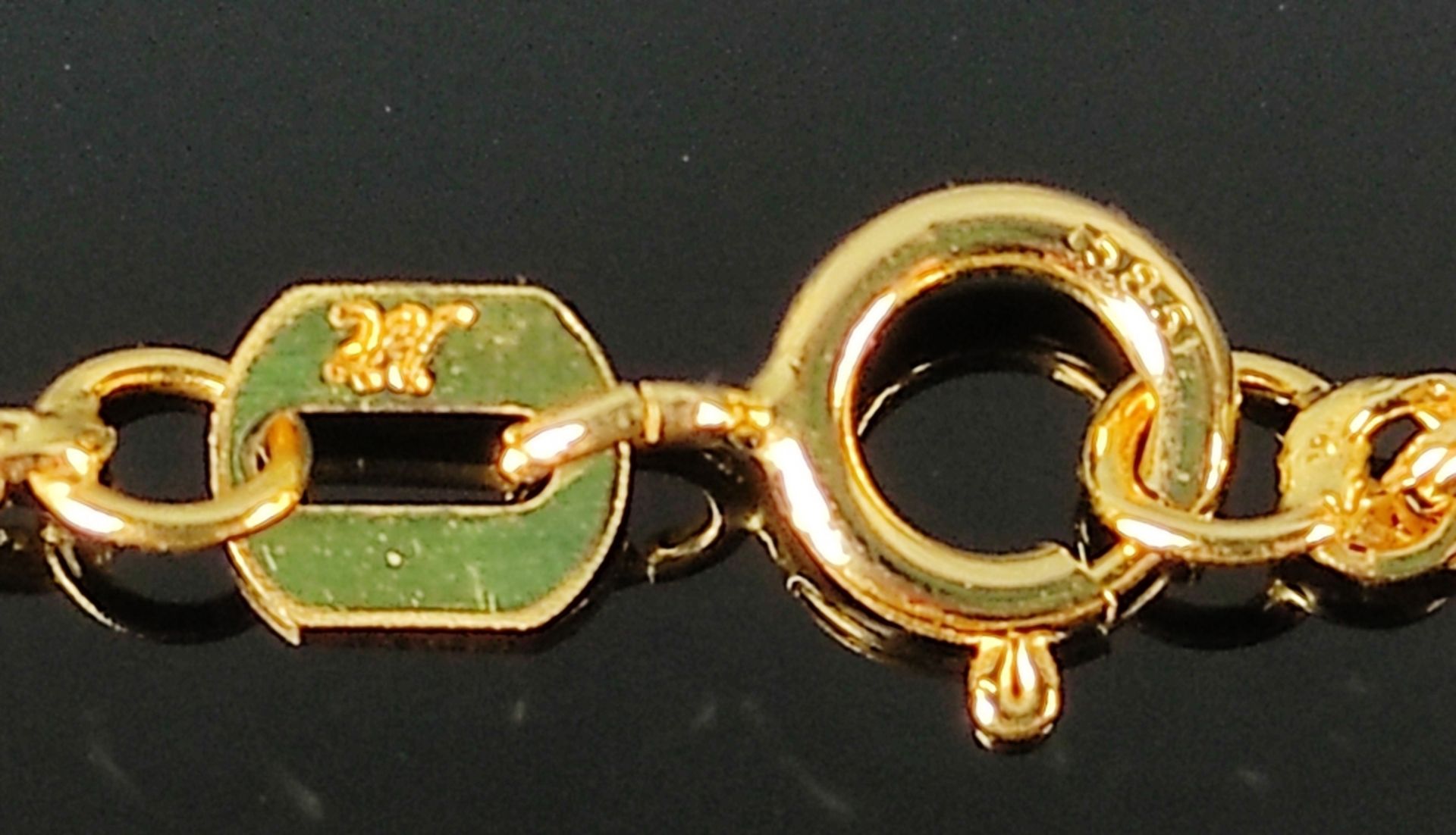 Kordelkette mit passendem Armband, fein gearbeitet, 585/14K Gelbgold, Gewicht zusammen 2,2g, Länge - Image 4 of 7