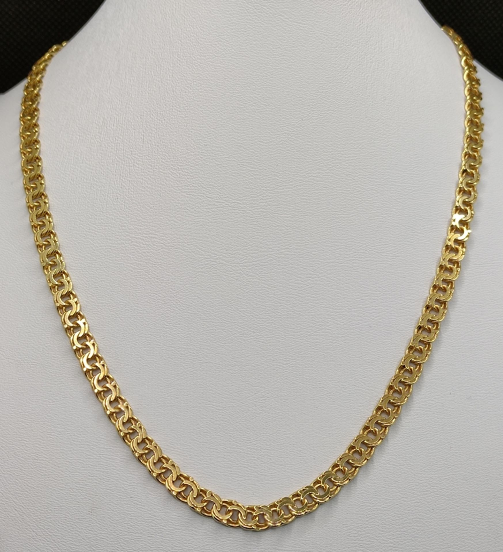 Kette mit ineinander gefassten Kreisen, 333/8K Gelbgold, 16g, Länge 45cmChain with interlocking - Image 2 of 3