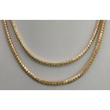 Collier, 2-reihig, 750/18K Gelbgold, Steckschließe mit Sicherheitsverschluss, 51,62g, Länge