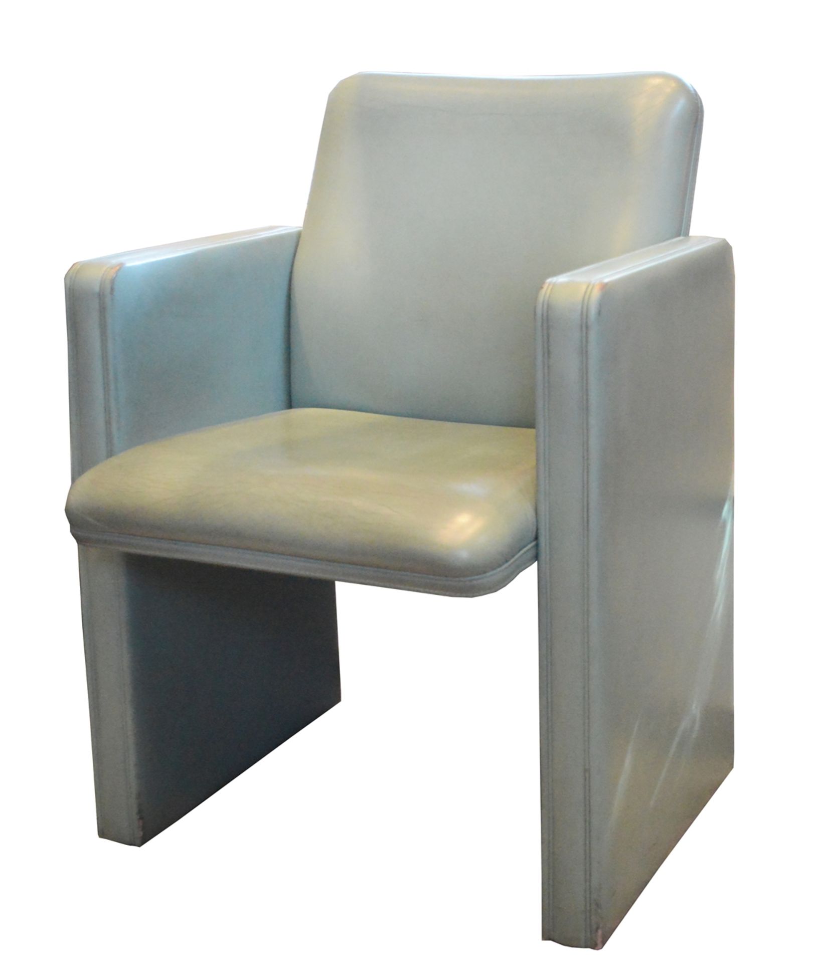 Zwei Sessel, Poltrona Frau, Tito Agnoli, graugrün, 83x60x53cm, Sitzhöhe 47cmTwo armchairs, - Image 2 of 4