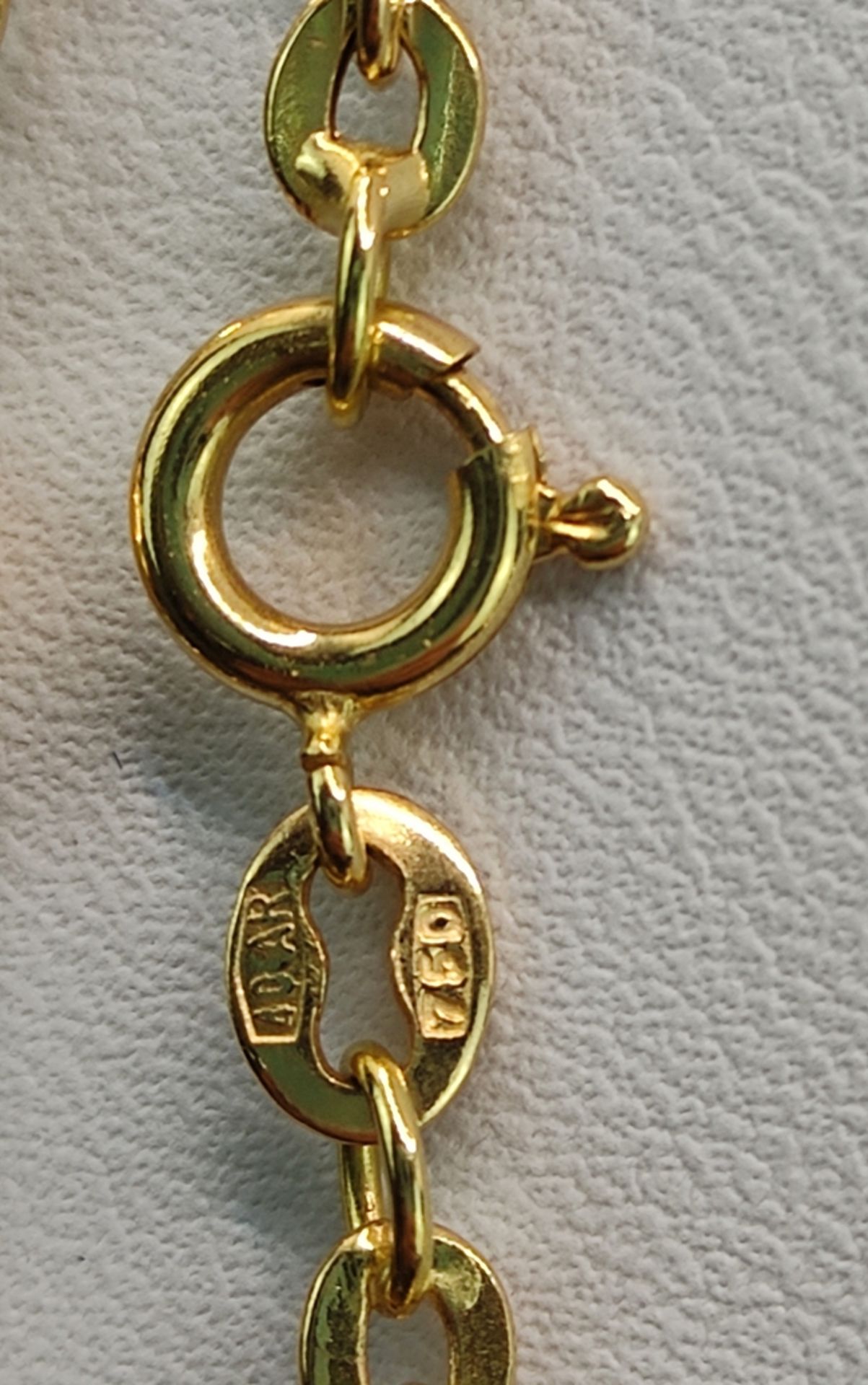 Lange Ankerkette mit Kugelelementen, 750/18K Gelbgold, 25,52g, Länge 82cmLong anchor chain with - Image 3 of 3