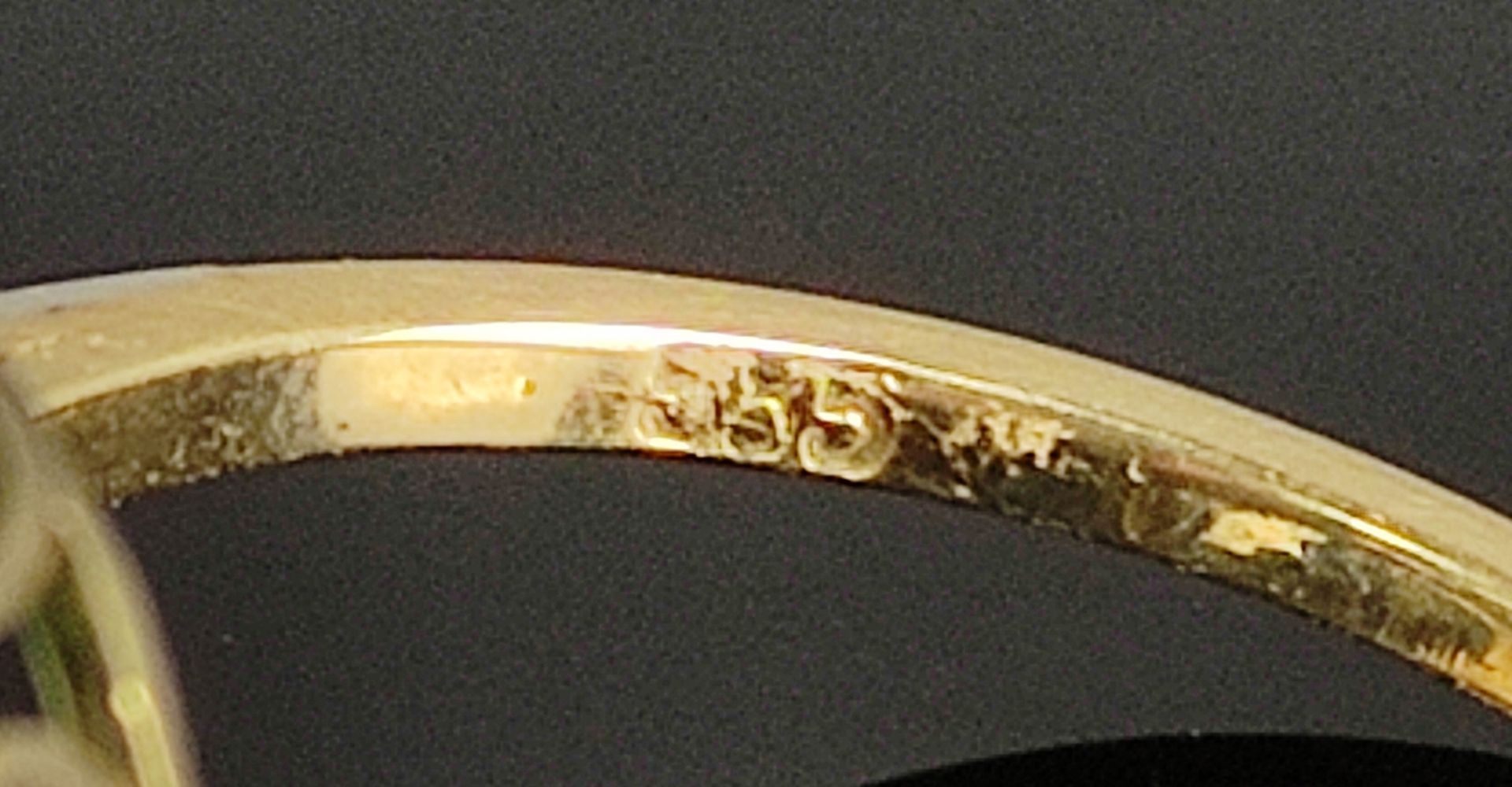 Ring, großer hellblauer runder Schmuckstein, 585/14K Gelbgold und Weißgold, 5,30g Gesamtgewicht, - Image 5 of 6