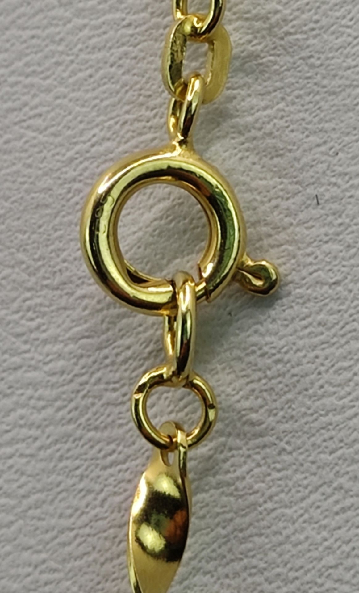 Kette mit Kugeln aus violetten Schmucksteinen, 585/14K Gelbgold, Gesamtgewicht 15,4g, Länge - Image 3 of 3