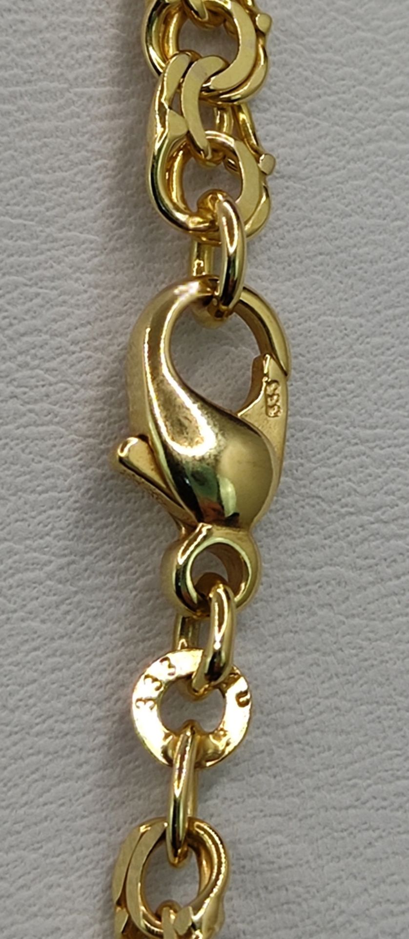 Kette mit ineinander gefassten Kreisen, 333/8K Gelbgold, 16g, Länge 45cmChain with interlocking - Image 3 of 3