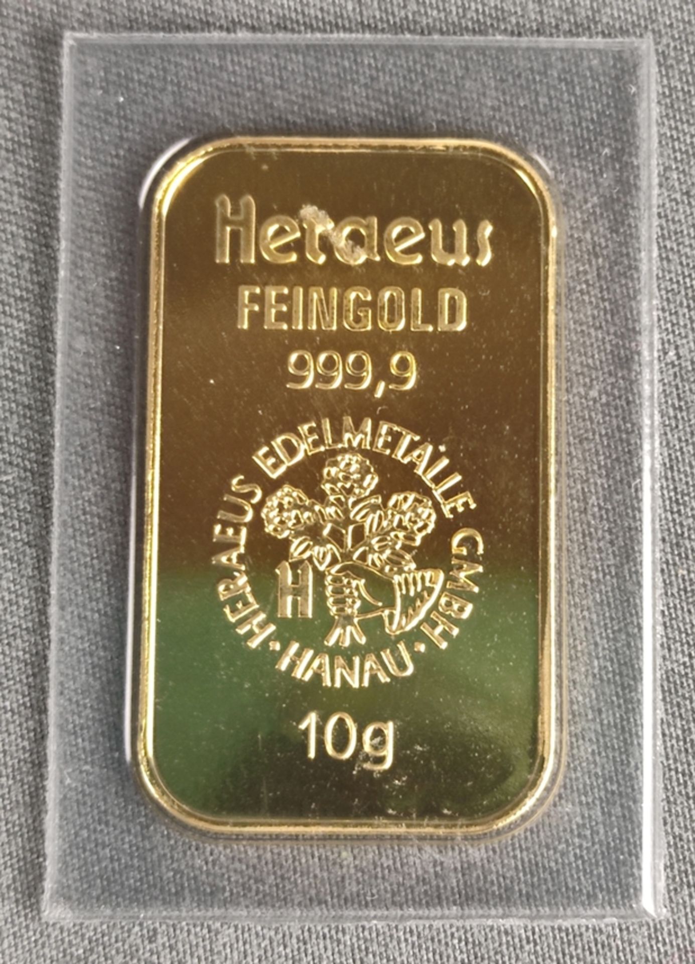 10 Gramm Heraeus Goldbarren in Blister, 999.9/1000 Feingold10 gram Heraeus gold bar in blister, - Image 2 of 2