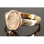 Ring mit Monogramm „JH“, 585/14K Gelbgold (getestet), 1,9g, Größe 52,2Ring with monogram "JH", 585/