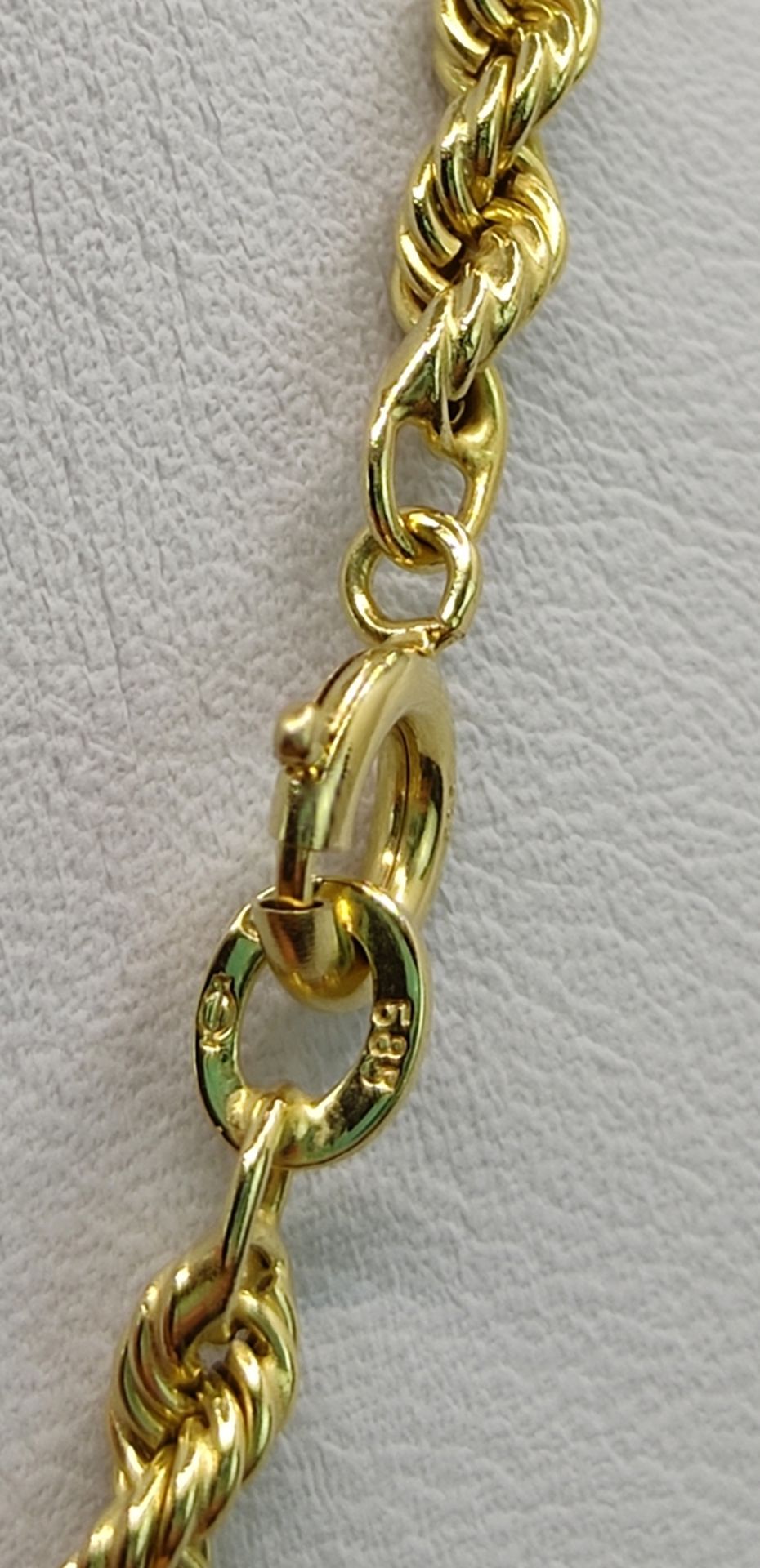 Kordelkette, 585/14K Gelbgold, 12,69g, Länge 44cmNecklace, 585/14K yellow gold, 12,69g, length 44cm - Image 3 of 3