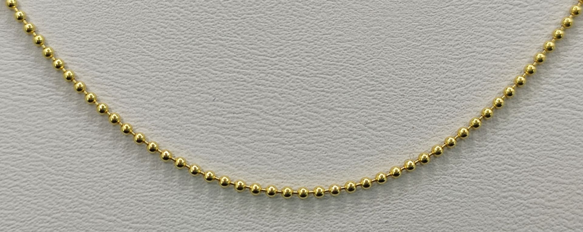 Kugelkette, 333/8K Gelbgold, Goldschmiedemarke "FBM", 2g, Länge 44cmChain with spheres, 333/8K