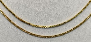 Zwei feine Ketten, 333/8K Gelbgold, 8,4g, Länge 58cm und Länge 60cmTwo fine chains, 333/8K yellow