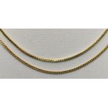 Zwei feine Ketten, 333/8K Gelbgold, 8,4g, Länge 58cm und Länge 60cmTwo fine chains, 333/8K yellow