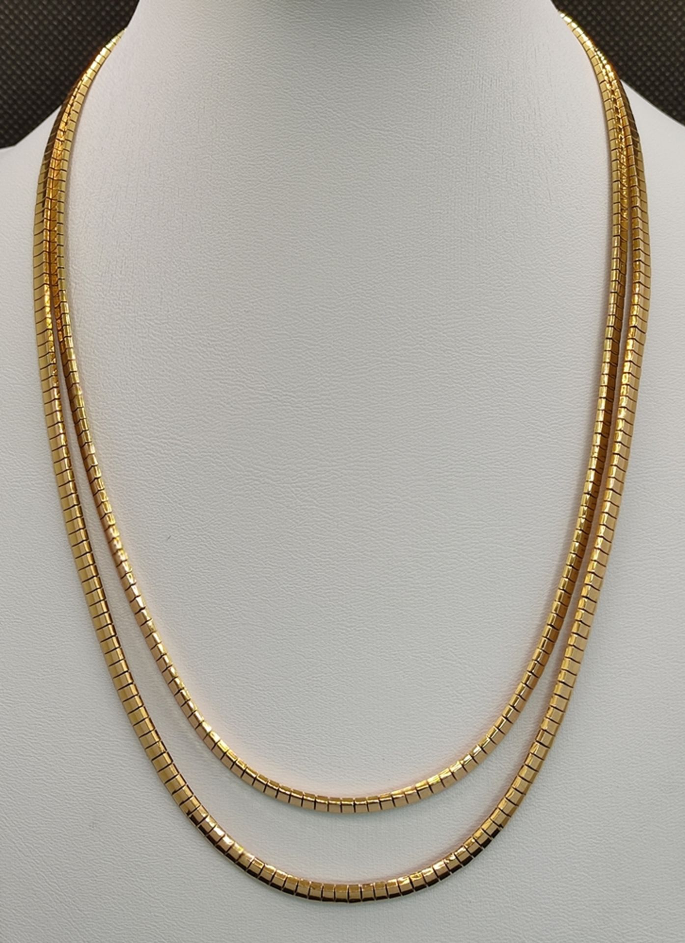 Collier, 2-reihig, 750/18K Gelbgold, Steckschließe mit Sicherheitsverschluss, 51,62g, Länge 44cm - Image 2 of 3