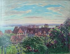 Clossmann, Hans von (1874- 1941 Freiburg) "Meersburg am Bodensee", Öl auf Malkarton, 43x54cm, 56x67