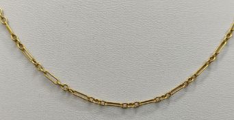 Necklace, yellow gold 585/14K, modern lobster clasp, 3,9g, length 40cm