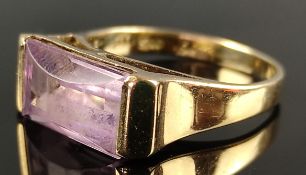 Amethyst-Ring, 333/8K Gelbgold, 3,5g, Größe 54