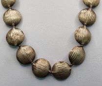 Modern necklace, with round elements, silver (tested), 69g, length 50cm