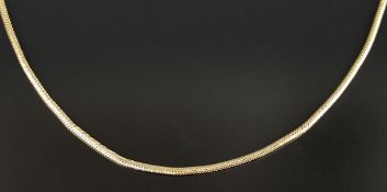 Schlangenkette, 585/14K Gelbgold, FBM, an einer Stelle gerissen, 6,8g, Länge 54cm