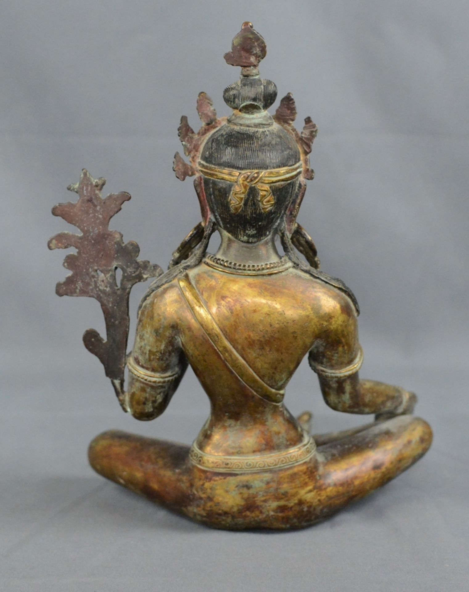 Goddess Parvati, sitting, bronze, India, 20th century, 26cx19x14,5m - Image 3 of 4