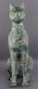 Bastet Katze, Ars Mundi, Metallguss patiniert, H 42cm