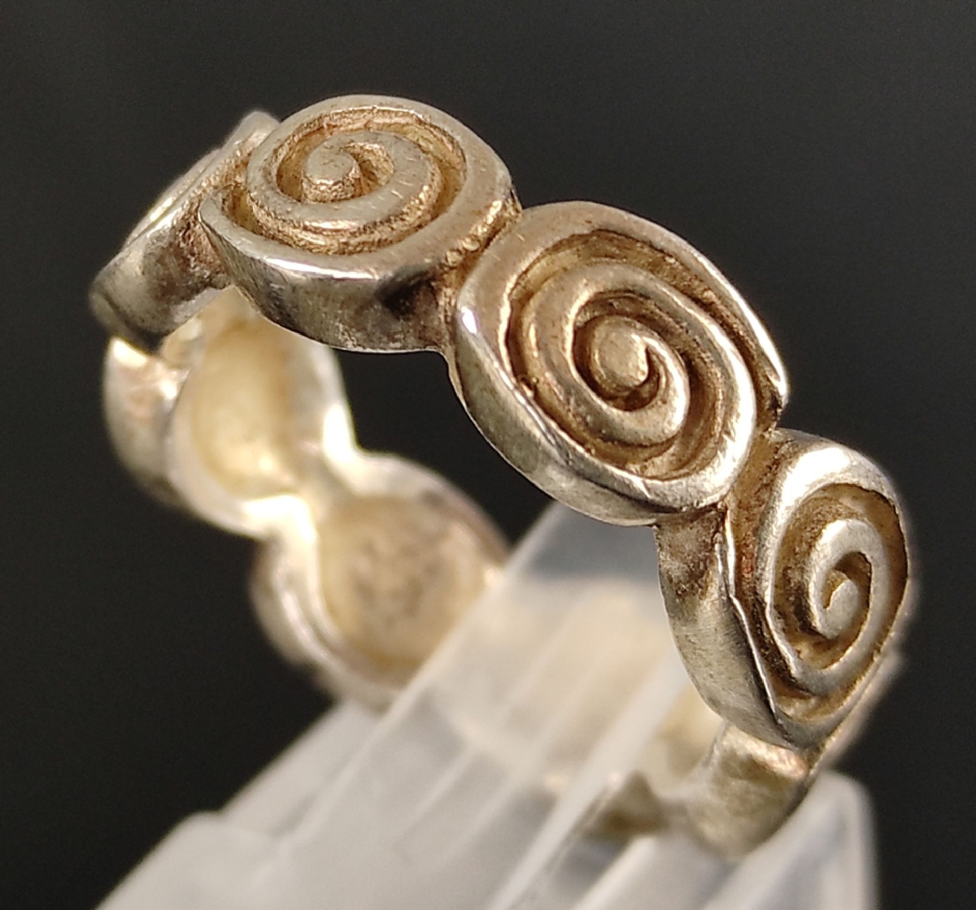 Moderner Ring mit Spiral-Elementen, Silber 925, 7,1g, Größe 54 - Bild 3 aus 3