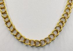 Modern necklace, goldsmith work from Henrike Riegels-Winsauer, Überlingen, yellow gold 750/18K, 67g